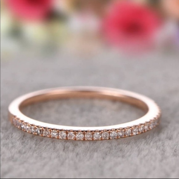 NEW💍18K ROSE GOLD DIAMOND ETERNITY STACKABLE RING, CUTE RING, SHINY RING. - Picture 4 of 4